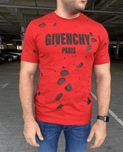 Фото Одежда Футболка Givenchy Paris Destroyed Oversized Red