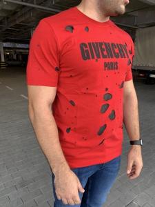 Фото Одежда Футболка Givenchy Paris Destroyed Oversized Red