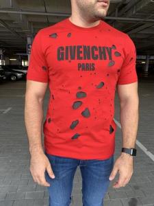 Фото Одежда Футболка Givenchy Paris Destroyed Oversized Red