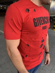 Фото Одежда Футболка Givenchy Paris Destroyed Oversized Red