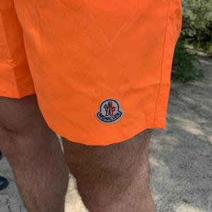 Фото Одежда Плавательные Шорты Moncler Logo Neon Orange