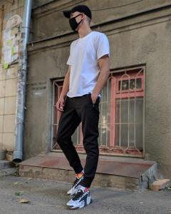 Фото Одежда Брюки джоггеры мужские Пушка Огонь Zuren черные