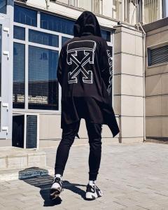 Фото Одежда Мантия унисекс в стиле Off white 3D черная