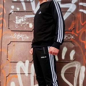 Фото Одежда Спортивные штаны в стиле Adidas Three line черные