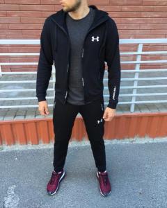 Фото Одежда Спортивный костюм чёрный Under Armour змейка