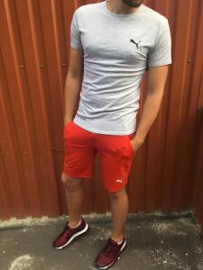 Фото Одежда Летний спортивный комплект(шорты и футболка) Puma Red/LightGray