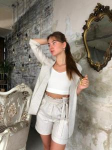 Фото Одежда Женский костюм лён белый