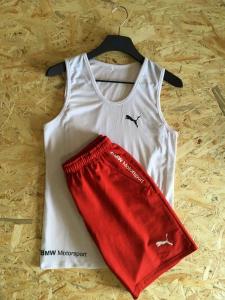 Фото Одежда Летний спортивный комплект(шорты и Майка) Puma Red/White