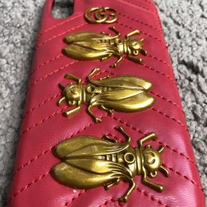 Фото Аксессуары Gucci iPhone X Case GG Marmont Animal Stud Red
