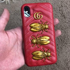 Фото Аксессуары Gucci iPhone X Case GG Marmont Animal Stud Red