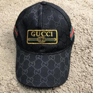 Фото Аксессуары Baseball Hat Gucci Web Logo Square GG Supreme Canvas Black