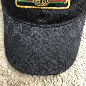 Фото Аксессуары Baseball Hat Gucci Web Logo Square GG Supreme Canvas Black
