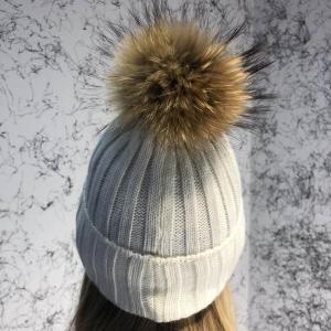 Фото Аксессуары Moncler Winter Hat Knitted Pompon Milky