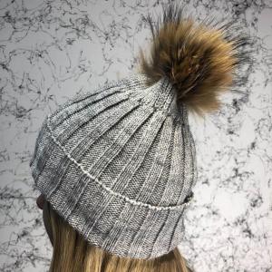 Фото Аксессуары Moncler Winter Hat Knitted Pompon Gray