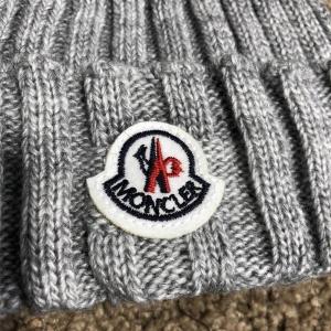 Фото Аксессуары Moncler Winter Hat Knitted Pompon Gray