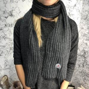Фото Аксессуары Moncler Winter Hat Knitted Pompon and Scarf Dark Gray