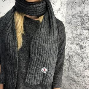 Фото Аксессуары Moncler Winter Hat Knitted Pompon and Scarf Dark Gray
