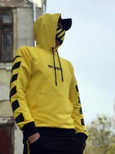 Фото Одежда Худи унисекс в стиле Off White Cross желтое