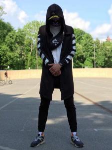 Фото Одежда Мантия унисекс в стиле Off white Pixel чёрная