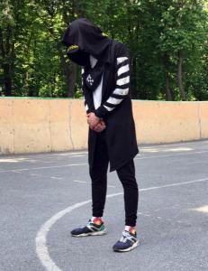 Фото Одежда Мантия унисекс в стиле Off white Pixel чёрная