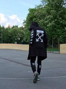 Фото Одежда Мантия унисекс в стиле Off white Pixel чёрная