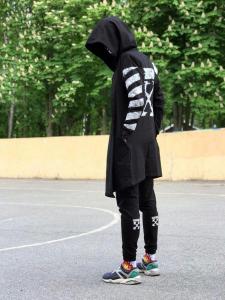 Фото Одежда Мантия унисекс в стиле Off white Pixel чёрная