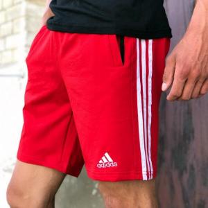Фото Одежда Шорты трикотажные в стиле Adidas Three line красные