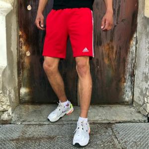 Фото Одежда Шорты трикотажные в стиле Adidas Three line красные