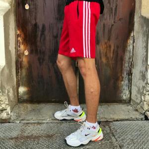 Фото Одежда Шорты трикотажные в стиле Adidas Three line красные