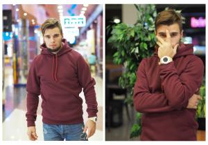 Фото Одежда Утепленное худи бордо DNK