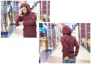 Фото Одежда Утепленное худи бордо DNK