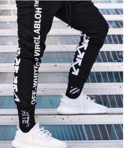 Фото Одежда Теплые спортивные штаны в стиле Off White Abloh черные