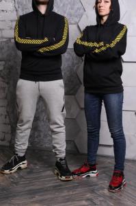 Фото Одежда Худи черные OFF White полоски print #3