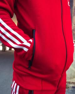 Фото Одежда Теплая олимпийка мужская в стиле Adidas Round красная
