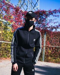 Фото Одежда Теплая олимпийка мужская в стиле Adidas Round черная