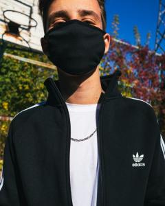 Фото Одежда Теплая олимпийка мужская в стиле Adidas Round черная