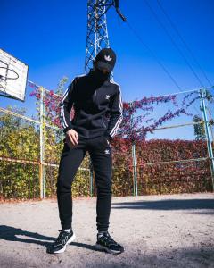 Фото Одежда Теплая олимпийка мужская в стиле Adidas Round черная