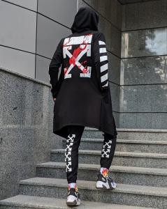 Фото Одежда Мантия унисекс в стиле Off white Fire черный