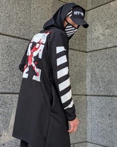 Фото Одежда Мантия унисекс в стиле Off white Fire черный