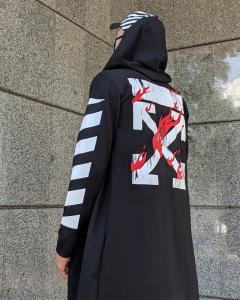 Фото Одежда Мантия унисекс в стиле Off white Fire черный