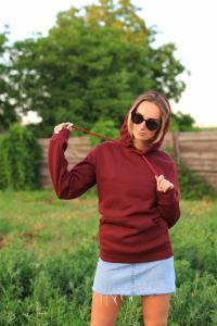 Фото Одежда Худи утепленное женское бордовое