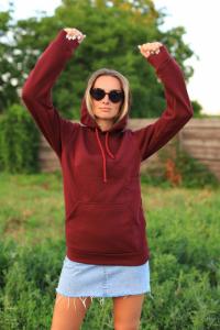 Фото Одежда Худи утепленное женское бордовое