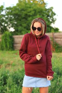 Фото Одежда Худи утепленное женское бордовое