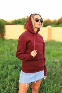 Фото Одежда Худи утепленное женское бордовое