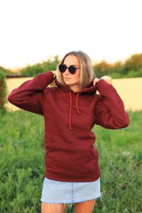 Фото Одежда Худи утепленное женское бордовое