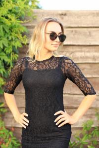 Фото Одежда Кружевное платье черное