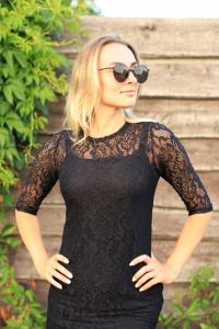 Фото Одежда Кружевное платье черное