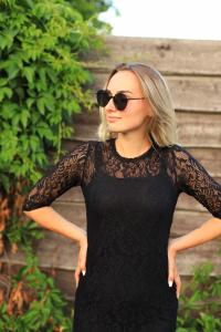 Фото Одежда Кружевное платье черное