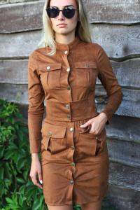 Фото Одежда Платье замшевое коричневое