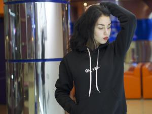 Фото Одежда Топовая утепленная толстовка - OH, YES , black